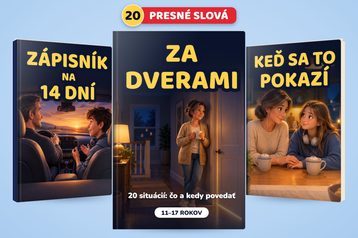 Balíček Za dverami: sprievodca „20 situácií: čo a kedy povedať“, Zápisník na 14 dní a Keď sa to pokazí
