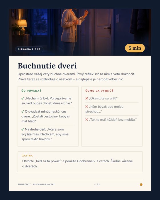 Situácia 7: Buchnutie dverí