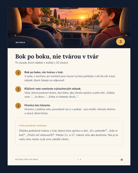 Metóda Bok po boku: 3 zásady