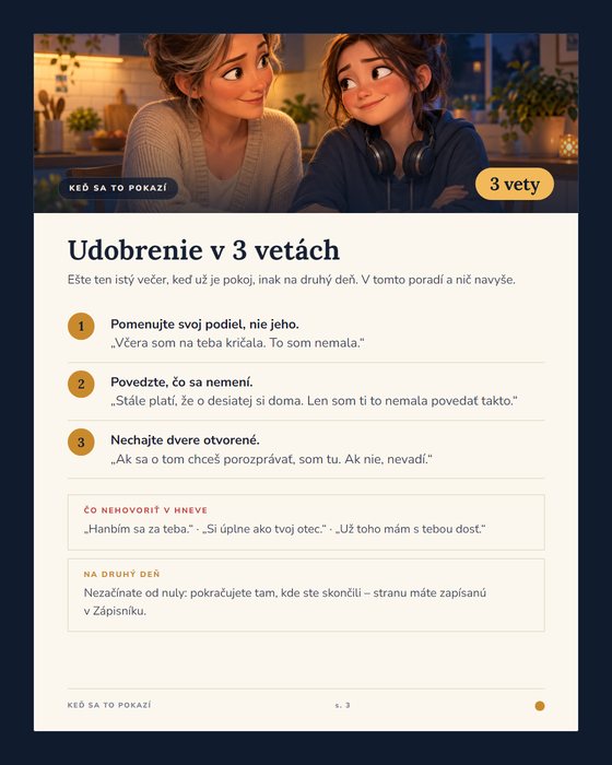 Keď sa to pokazí: Udobrenie v 3 vetách